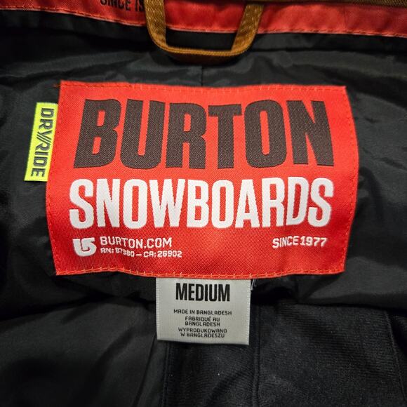 Burton Southside Men's Snowboarding Pants Dry Ride Canva Tan Medium Streetwear - Picture 6 of 8